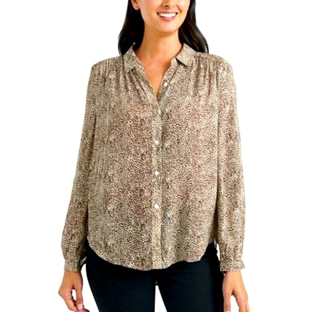 TALBOTS•Printed Western shimmery Shirt